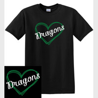 Adult Cotton I Love Dragons Tshirt